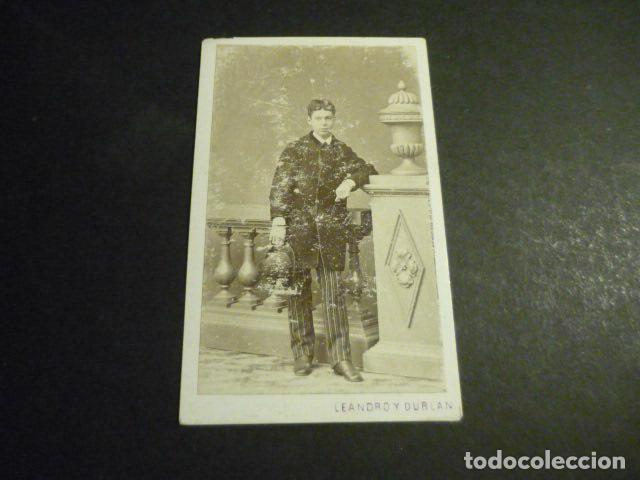 Fotograf&iacute;a antigua: CARTE DE VISITE RETRATO DE JOVEN LEANDRO Y DUBLAN FOTOGRAFO ZARAGOZA Y PAMPLONA
