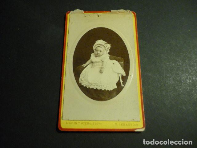 Fotograf&iacute;a antigua: CARTE DE VISITE RETRATO DE NI&Ntilde;O MARTIN Y OTERO FOTOGRAFO SAN SEBASTIAN