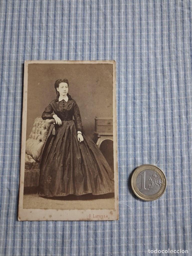 Fotograf&iacute;a antigua: Fotograf&iacute;a alb&uacute;mina Se&ntilde;ora. Carte de visite. G. Larauza. Barcelona