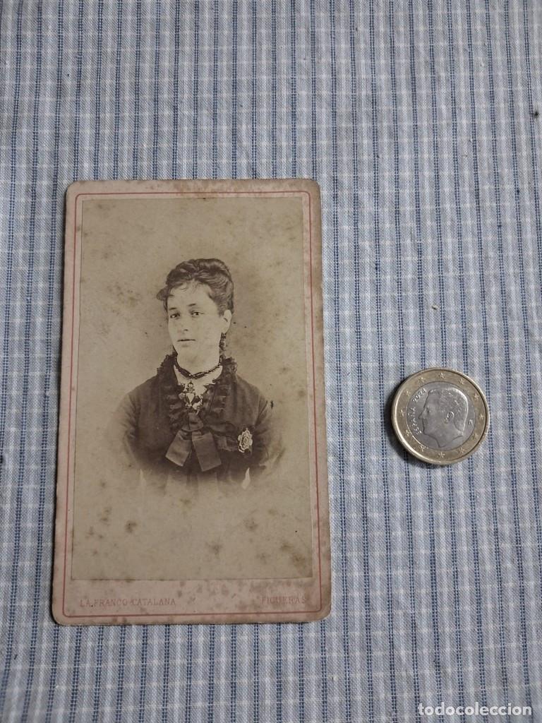 Fotograf&iacute;a antigua: Fotograf&iacute;a alb&uacute;mina Se&ntilde;ora. Carte de visite. Fotograf&iacute;a Franco Catalana. Figueras