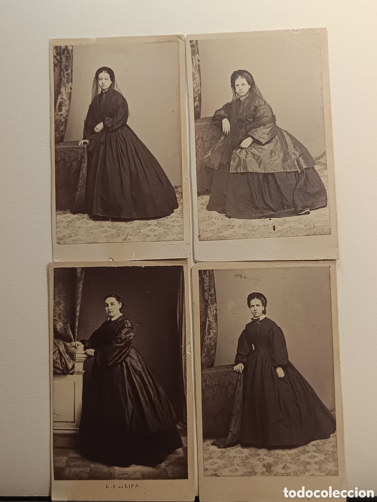 Fotograf&iacute;a antigua: LOTE 4 FOTOGRAF&Iacute;AS CDV FAMILIA DE MARTOS H. MONTALVO Y L- C. DE LIPA ESPA&Ntilde;A 1862-1863
