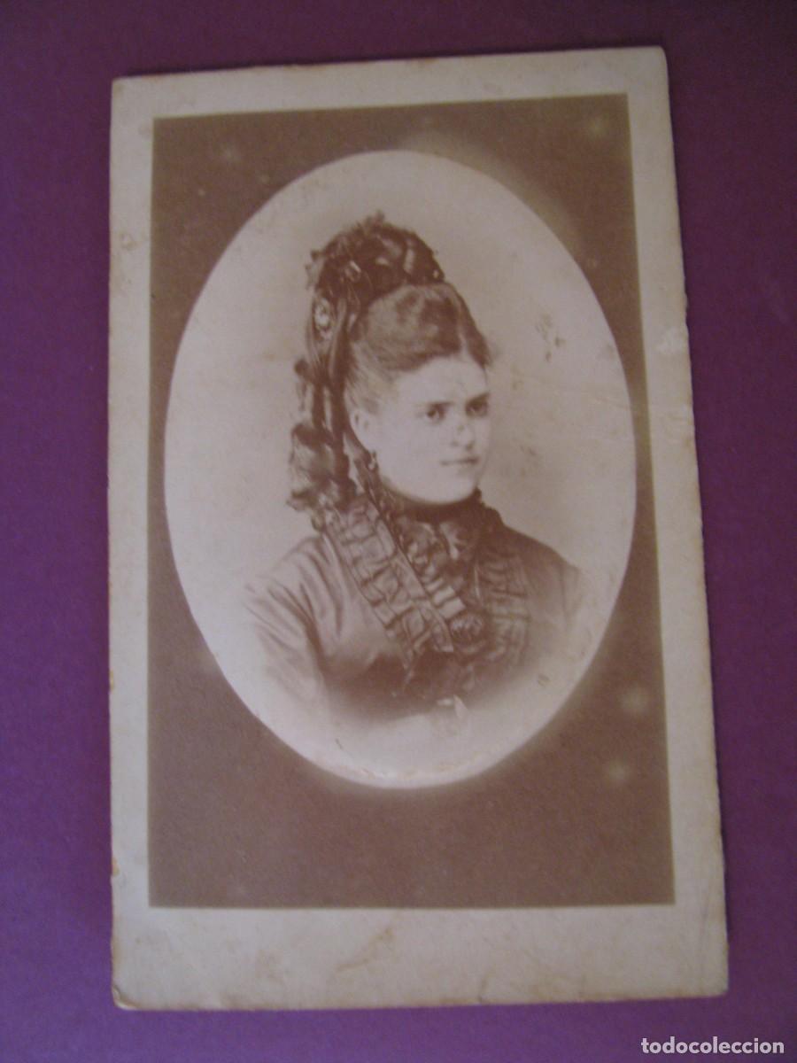Fotograf&iacute;a antigua: ANTIGUA FOTO DE UNA SE&Ntilde;ORA, CDV. JOAQUIN SANCHEZ, MALAGA. 10,5X6,5 CM