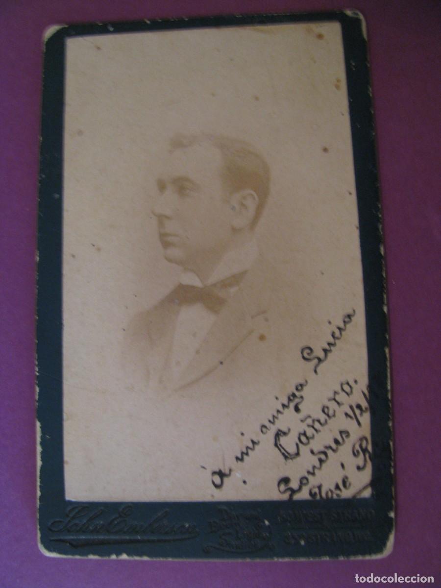 Fotograf&iacute;a antigua: ANTIGUA FOTO DE UN CABALLERO, CDV. JOHN EMBERSON. LONDRES. 10,5X6,5 CM