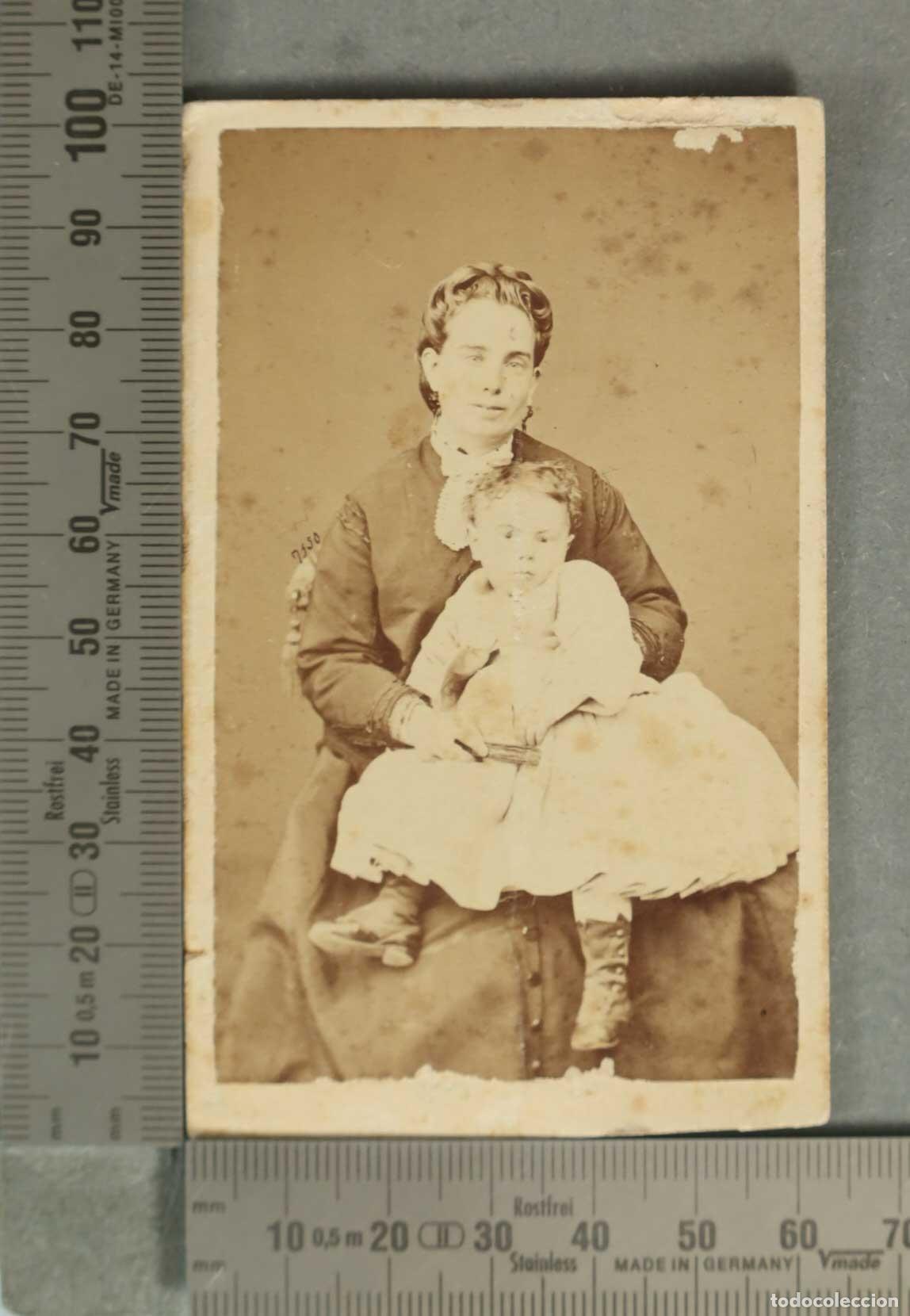 Fotograf&iacute;a antigua: CARTE DE VISITE. MADRE CON NI&Ntilde;A J DE MON. MADRID