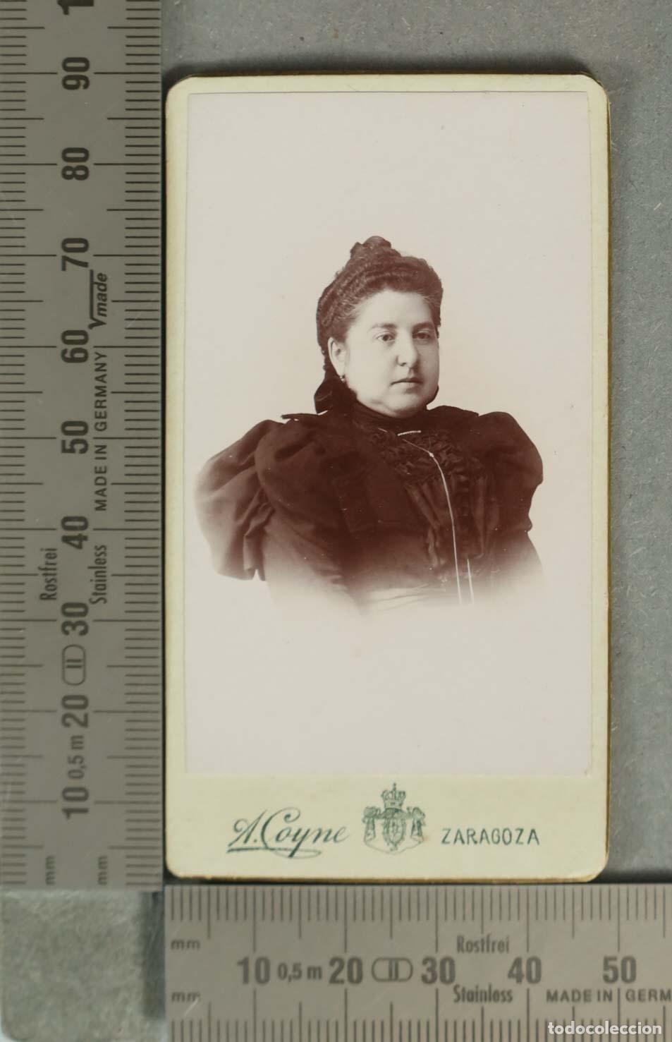 Fotograf&iacute;a antigua: CARTE DE VISITE. RETRATO SE&Ntilde;ORA. A. COYNE. ZARAGOZA
