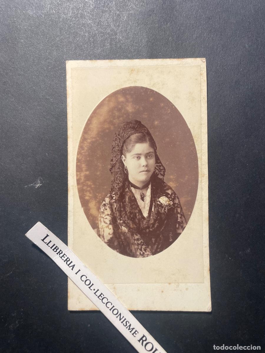 Fotograf&iacute;a antigua: ANTIGUA CARTE DE VISITE - PERSONAJE FEMENINO - 11X6,5 CM. ESTADO EL QUE SE VE EN LAS IMAGENES