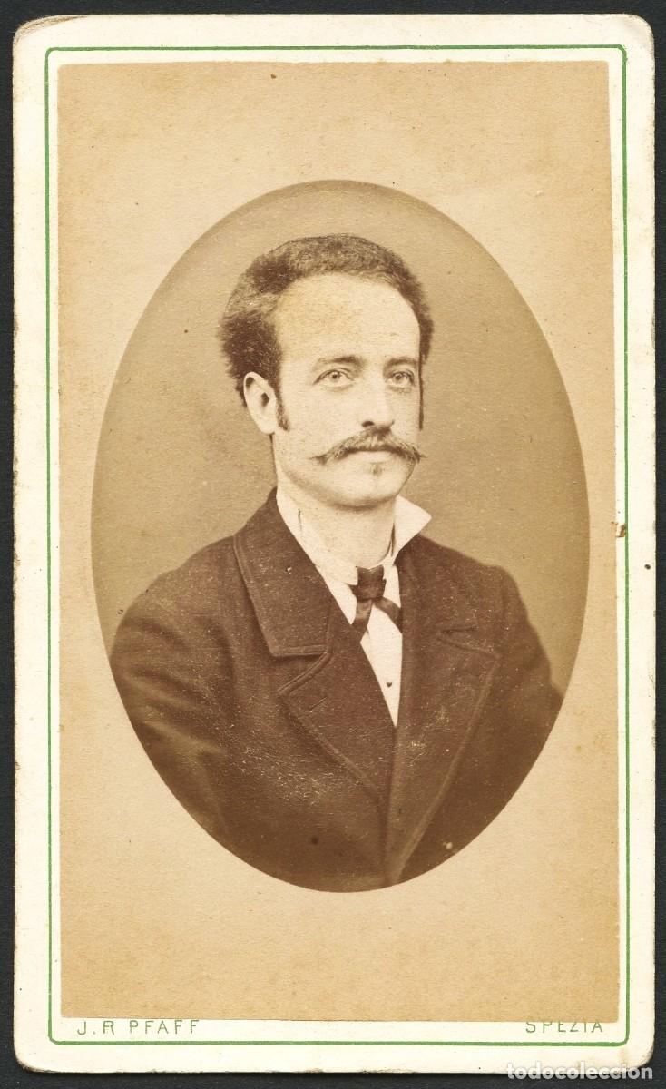 Fotograf&iacute;a antigua: TARJETA DE VISITA, RETRATO FOTOGR&Aacute;FICO SE&Ntilde;OR, SPEZIA, ITALIA