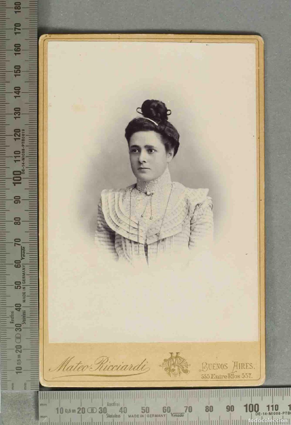 Fotograf&iacute;a antigua: CARTE DE VISITE. RETRATO SE&Ntilde;ORA. MATEO RICCIARDI. BUENOS AIRES