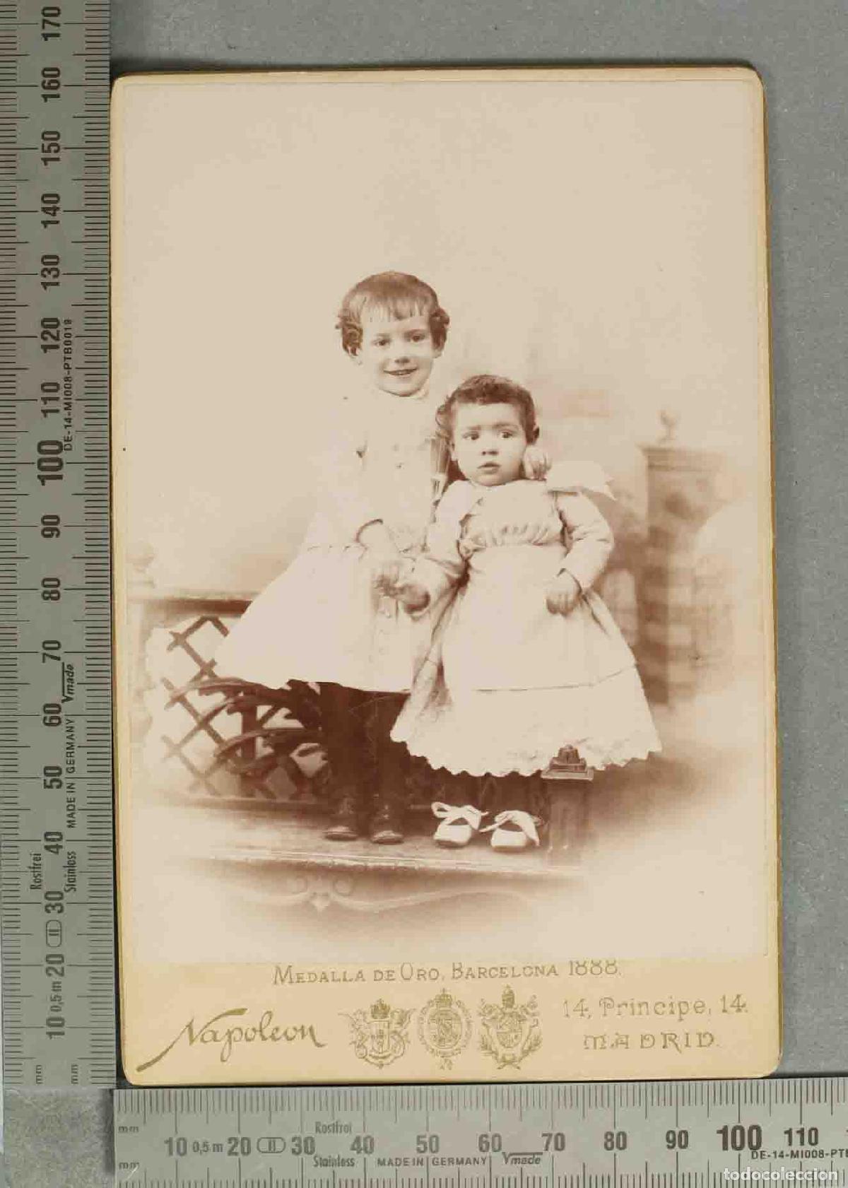 Alte Fotografie: CARTE DE VISITE. HERMANAS NI&Ntilde;AS. NAPOLEON. MADRID
