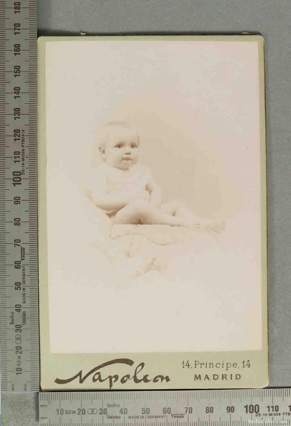 Alte Fotografie: CARTE DE VISITE. Retrato infantil - Fotograf&iacute;a Napole&oacute;n, Madrid