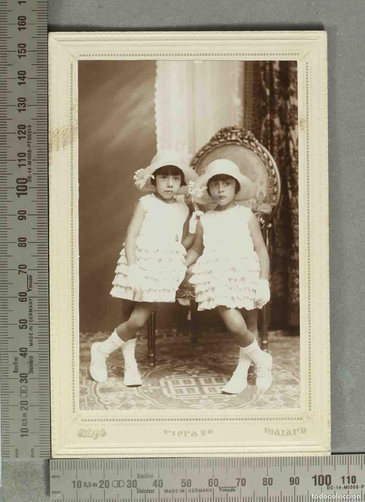 Fotograf&iacute;a antigua: CARTE DE VISITE. RETRATO HERMANAS. ESTAPE. MATARO HACIA 1920