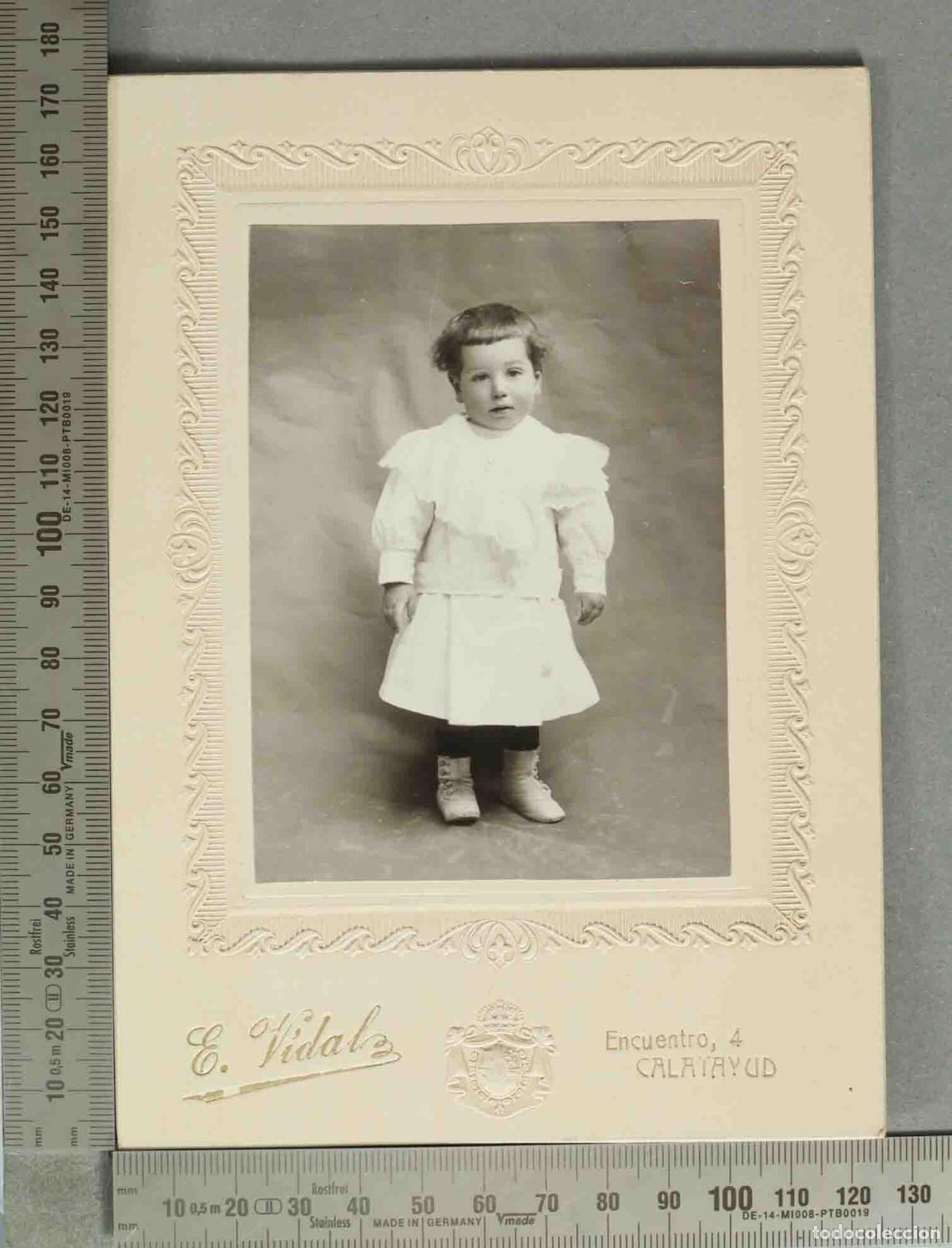 Fotograf&iacute;a antigua: CARTE DE VISITE. E. VIDAL. CALATAYUD. RETRATO NI&Ntilde;A