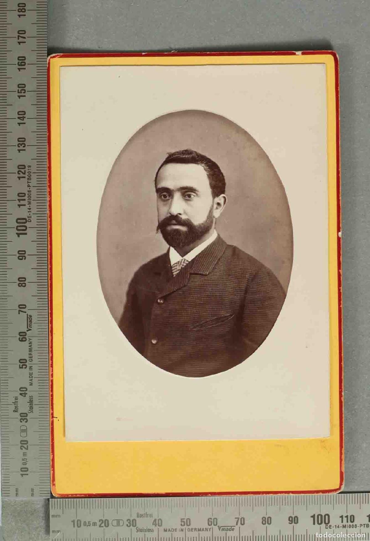 Fotograf&iacute;a antigua: CARTE DE VISITE. RETRATO CABALLERO. DEDICADA. FOTOGRAFIA AMERICANA ZARAGOZA