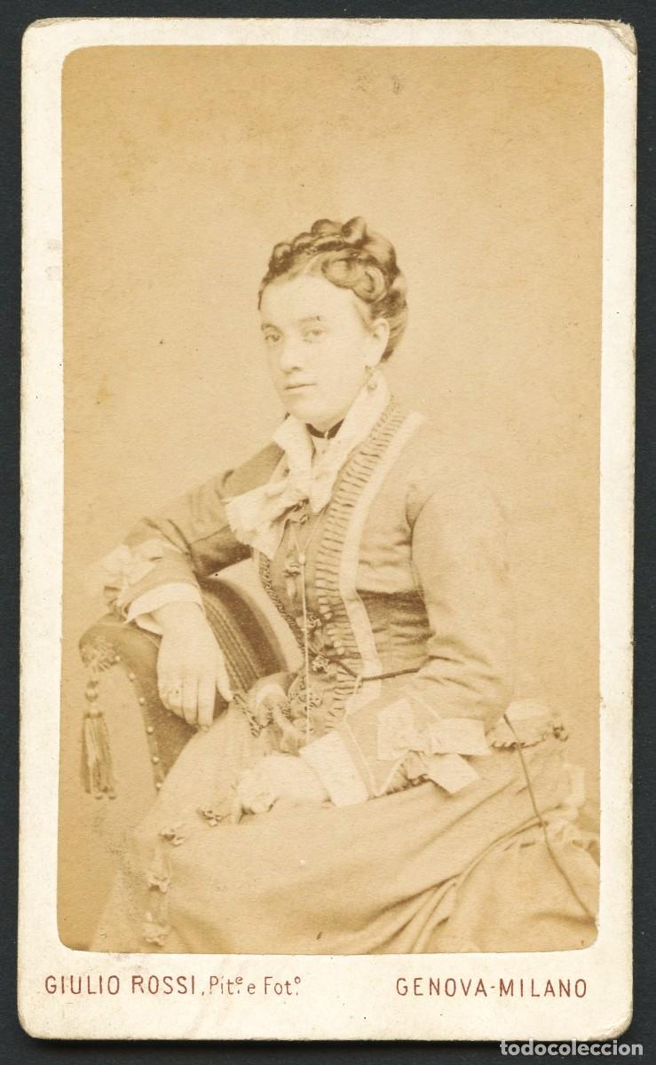 Fotograf&iacute;a antigua: TARJETA DE VISITA, RETRATO FOTOGR&Aacute;FICO SE&Ntilde;ORA, FOT. ROSSI, ITALIA