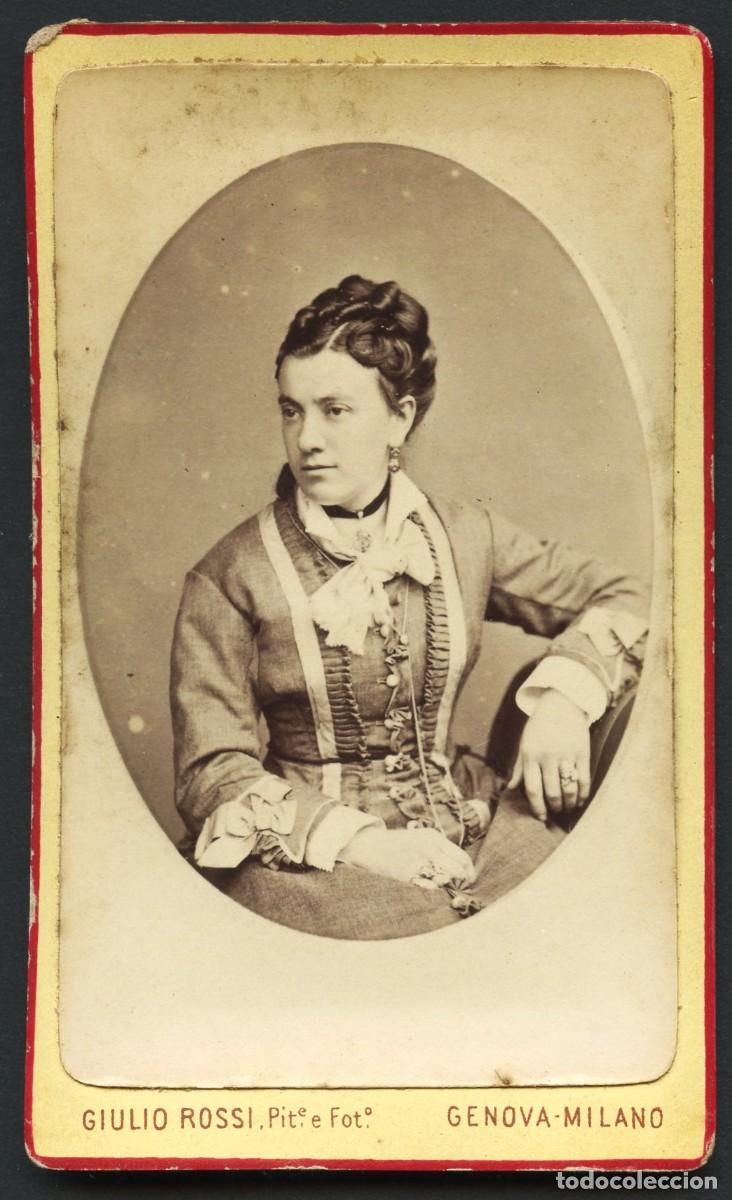 Fotograf&iacute;a antigua: TARJETA DE VISITA, RETRATO FOTOGR&Aacute;FICO SE&Ntilde;ORA, FOT. ROSSI, ITALIA