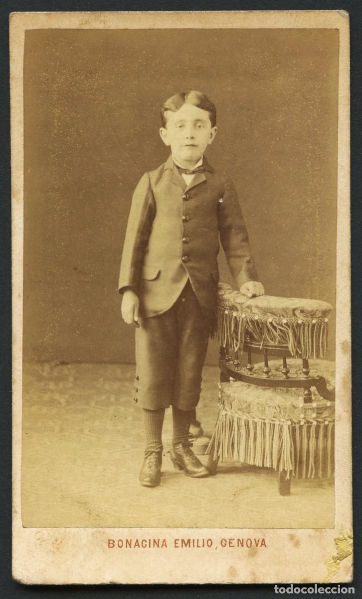 Fotograf&iacute;a antigua: TARJETA DE VISITA, RETRATO FOTOGR&Aacute;FICO NI&Ntilde;O, FOT. BONACINA, ITALIA