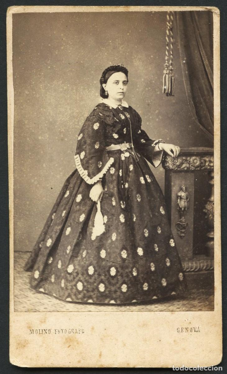 Fotograf&iacute;a antigua: TARJETA DE VISITA, RETRATO FOTOGR&Aacute;FICO SE&Ntilde;ORA, FOT. MOLINO, ITALIA