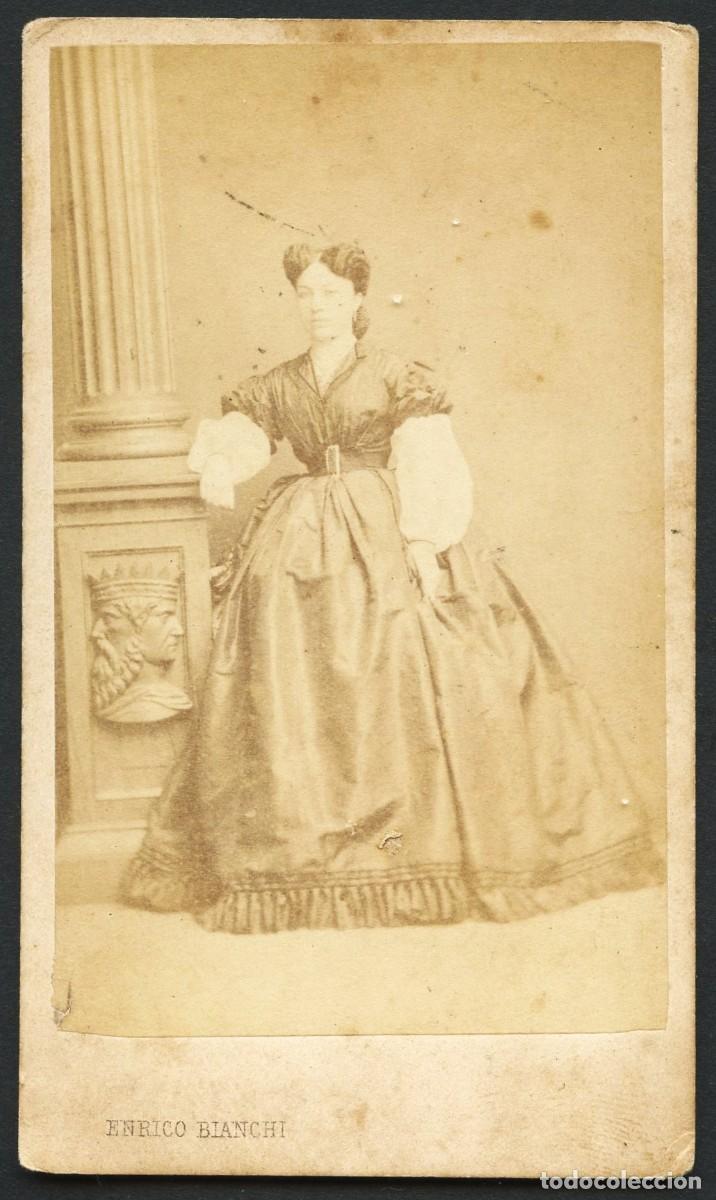 Fotograf&iacute;a antigua: TARJETA DE VISITA, RETRATO FOTOGR&Aacute;FICO SE&Ntilde;ORA, FOT. BIANCHI, ITALIA