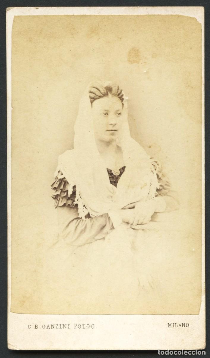 Fotograf&iacute;a antigua: TARJETA DE VISITA, RETRATO FOTOGR&Aacute;FICO SE&Ntilde;ORA, FOT. GANZINI, ITALIA