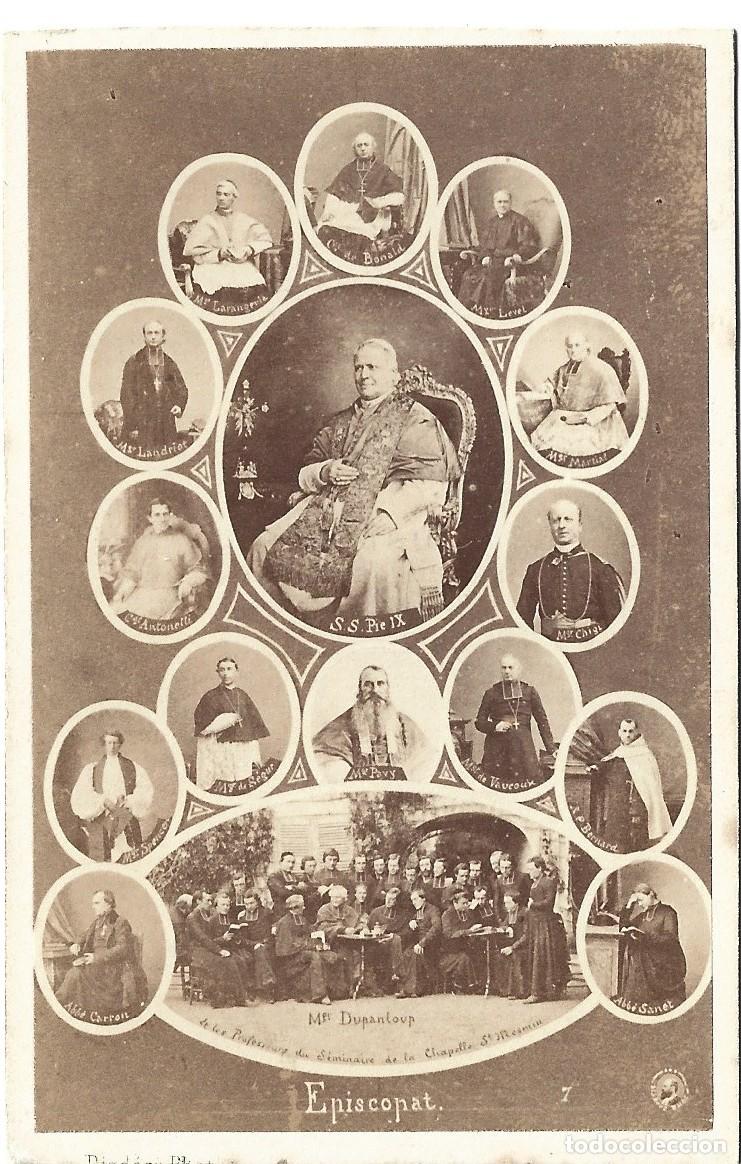 Fotograf&iacute;a antigua: 1862 CDV Carte de visite Mosaico Papa Pio IX y prelados Iglesia Francia AUTORETRATO Disderi LEER