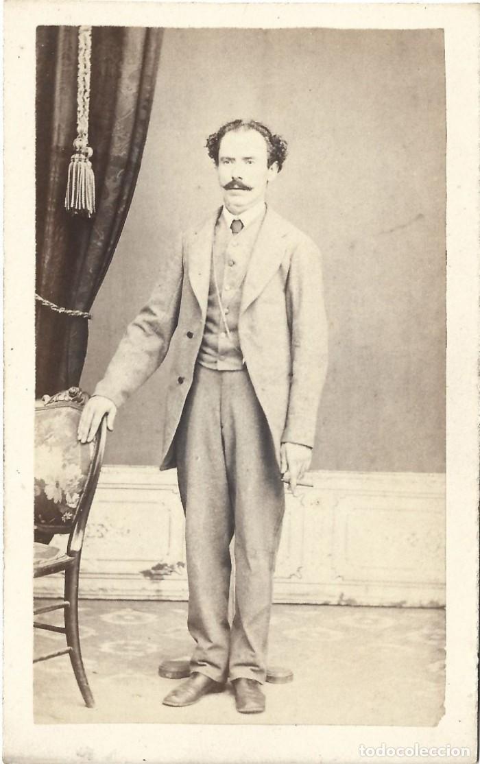 Fotograf&iacute;a antigua: 1860's cdv carte de visite retrato Fotograf&iacute;a Calle del Cerro, Montevideo, Uruguay