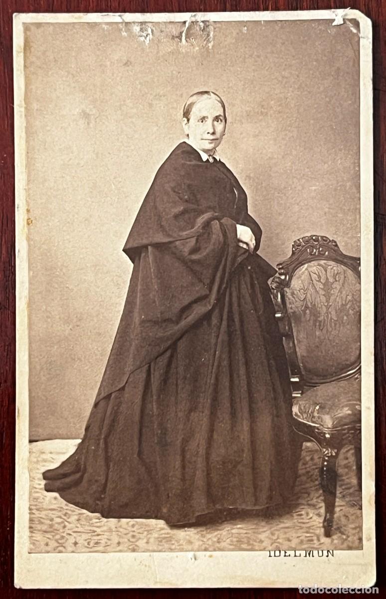 Fotograf&iacute;a antigua: FOTOGRAFIA CDV ALBUMINA DE DAMA, IDELMON DE PALENCIA, CARTE DE VISITE MIDE 10 X 6,E CMS. SIGLO XIX,