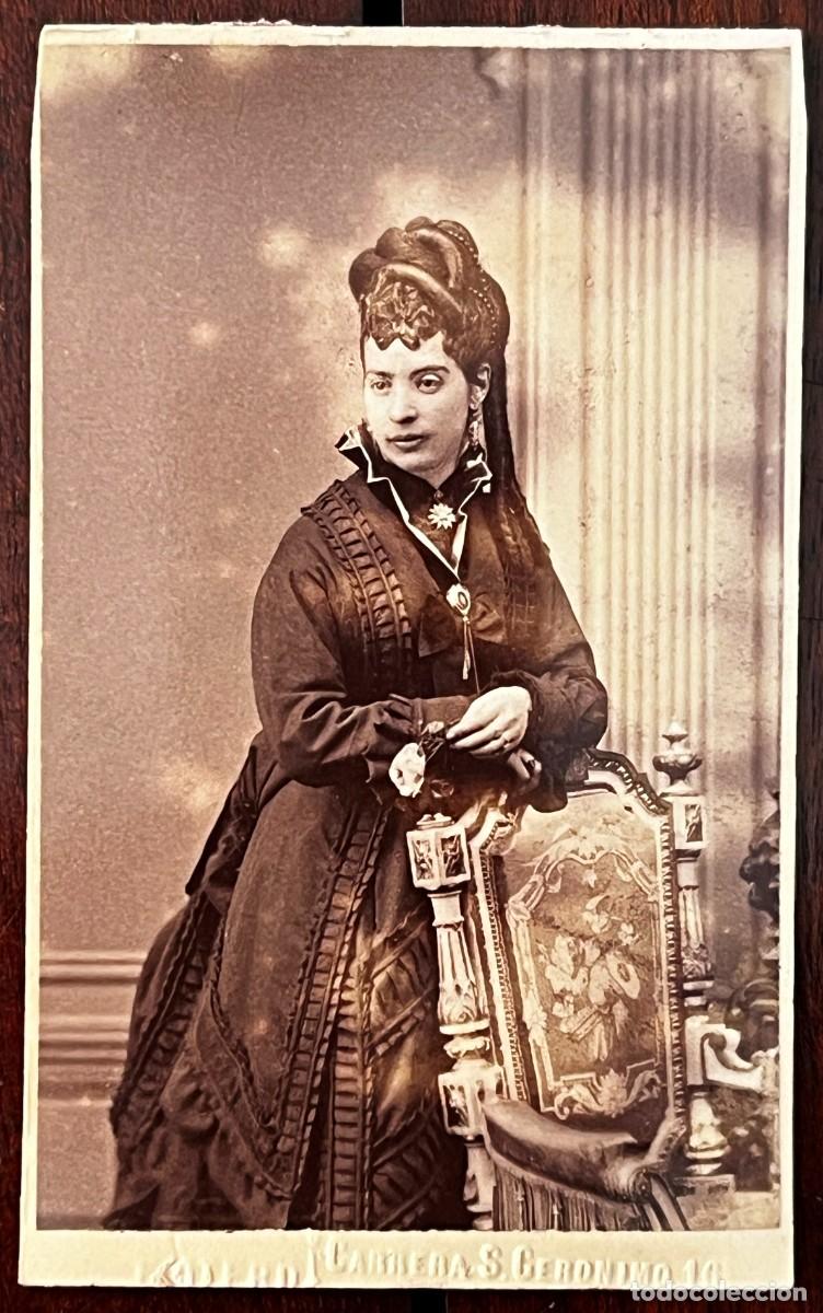 Fotografia antiga: Albumina CDV Dama. E. Otero fot&oacute;grafo Carrera San Jer&oacute;nimo 16 Madrid, CARTE DE VISITE MIDE 10 X 6,2