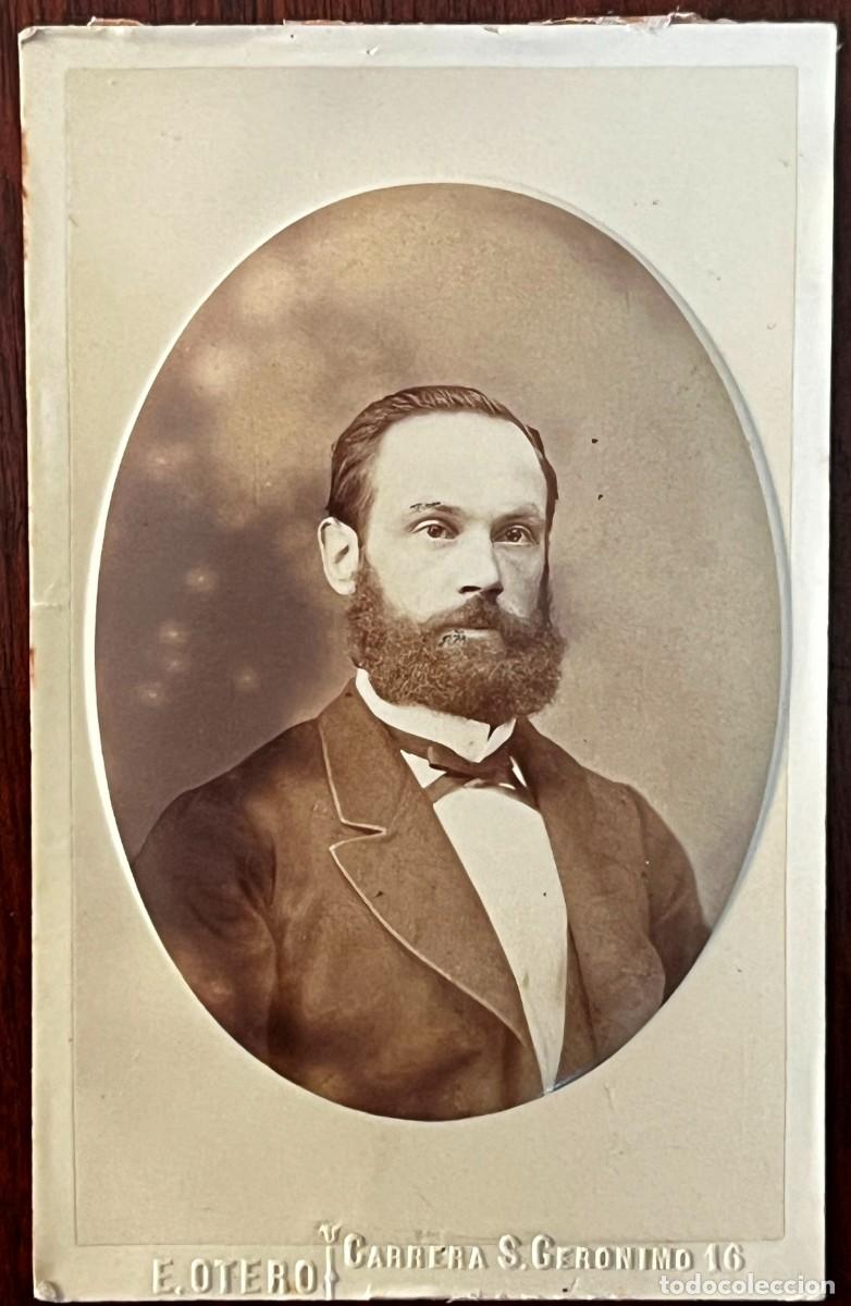 Fotografia antica: Albumina CDV de caballero. E. Otero fot&oacute;grafo Carrera San Jer&oacute;nimo 16 Madrid, CARTE DE VISITE MIDE 1
