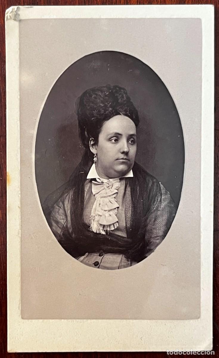 Fotografia antica: Albumina CDV dedama, no consta fotografo, CARTE DE VISITE MIDE 10,3 X 6,3 CMS. SIGLO XIX, VER LAS DO