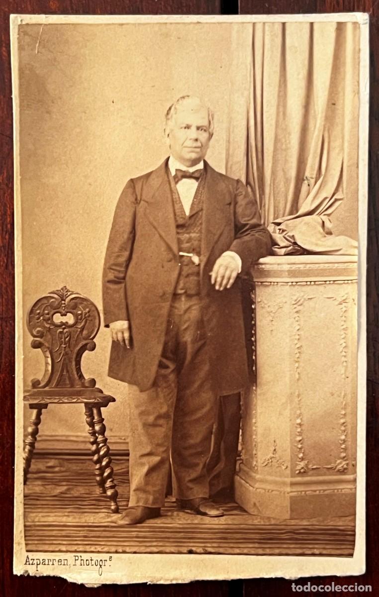 Fotografia antica: Albumina CDV de caballero, Fotografo Azparren de Bayona, CARTE DE VISITE MIDE 9 x 5,7 CMS. SIGLO XI