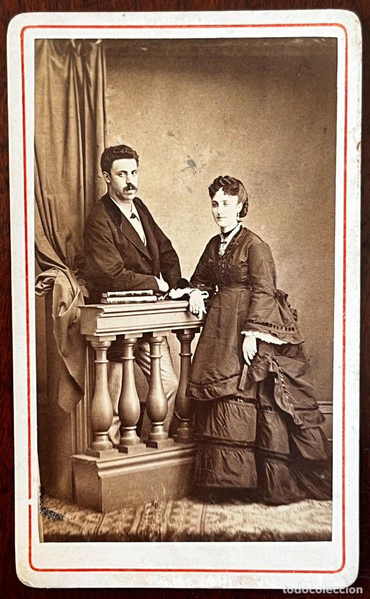 Fotografia antica: Albumina CDV de caballero, Fotografo Emile Balossier de Bayona, CARTE DE VISITE MIDE 10.5 x 6,4 CMS.