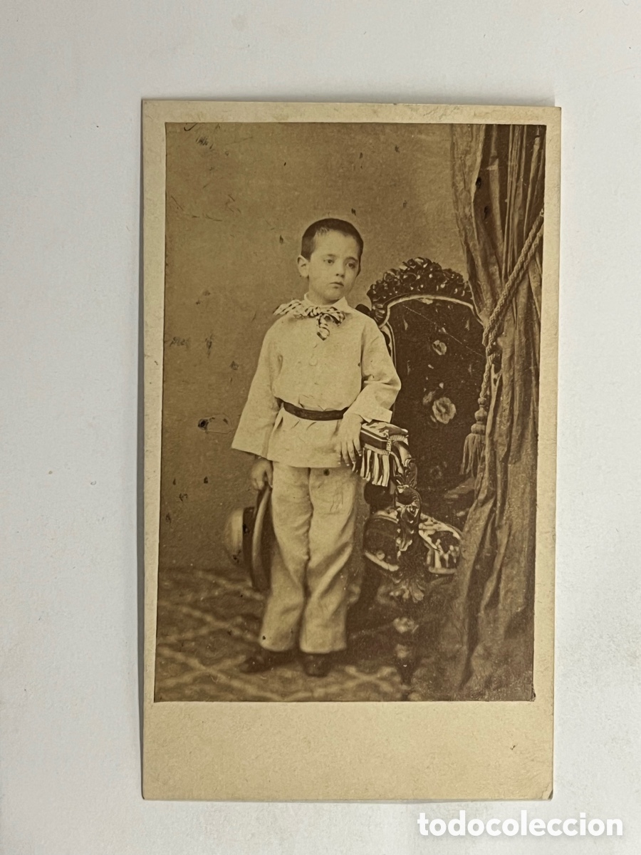 Fotograf&iacute;a antigua: SEVILLA, E. Godinez.. Fotograf&iacute;a Espa&ntilde;ola.. CDV, Carte de visite. Ni&ntilde;o Cubano.. (fin Siglo XIX)