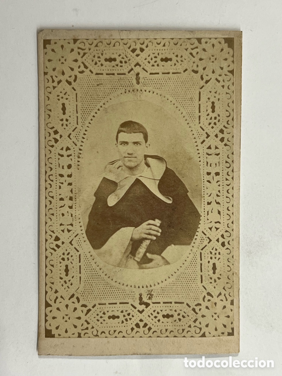 Fotograf&iacute;a antigua: CDV. Carte de Visite.. Religioso Dominico.. ? bonita decoraci&oacute;n calada. (Fin Siglo XIX)