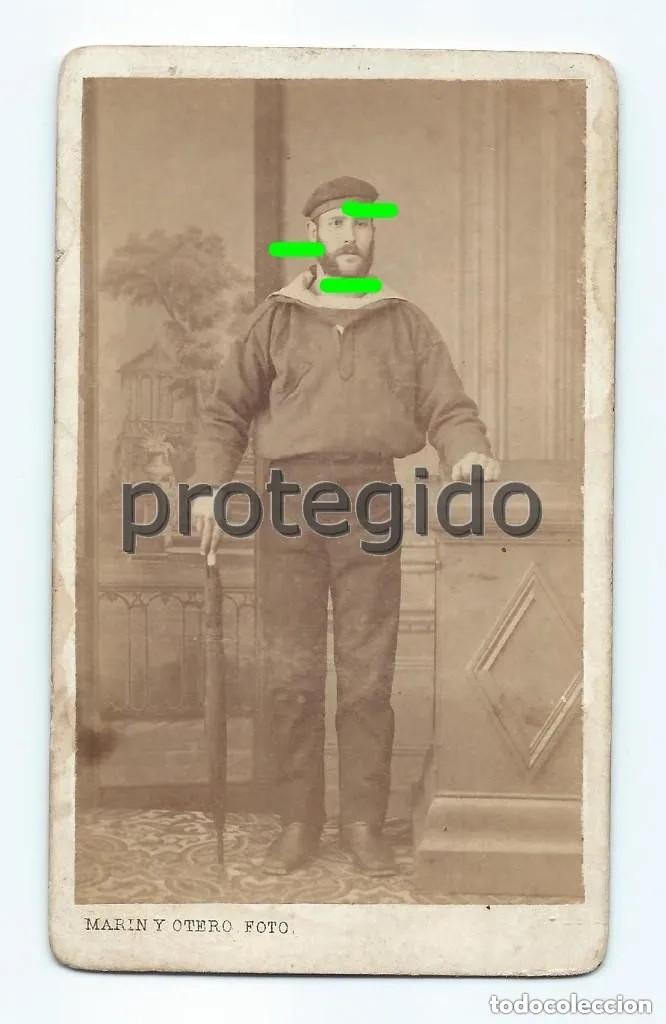 Antique Photography: CDV. MARINERO DE LA ROYAL NAVY. SIGLO XIX. FOTOGRAF&Iacute;A MAR&Iacute;N Y OTERO. ALAMEDA N&ordm; 14. SAN SEBASTI&Aacute;N.