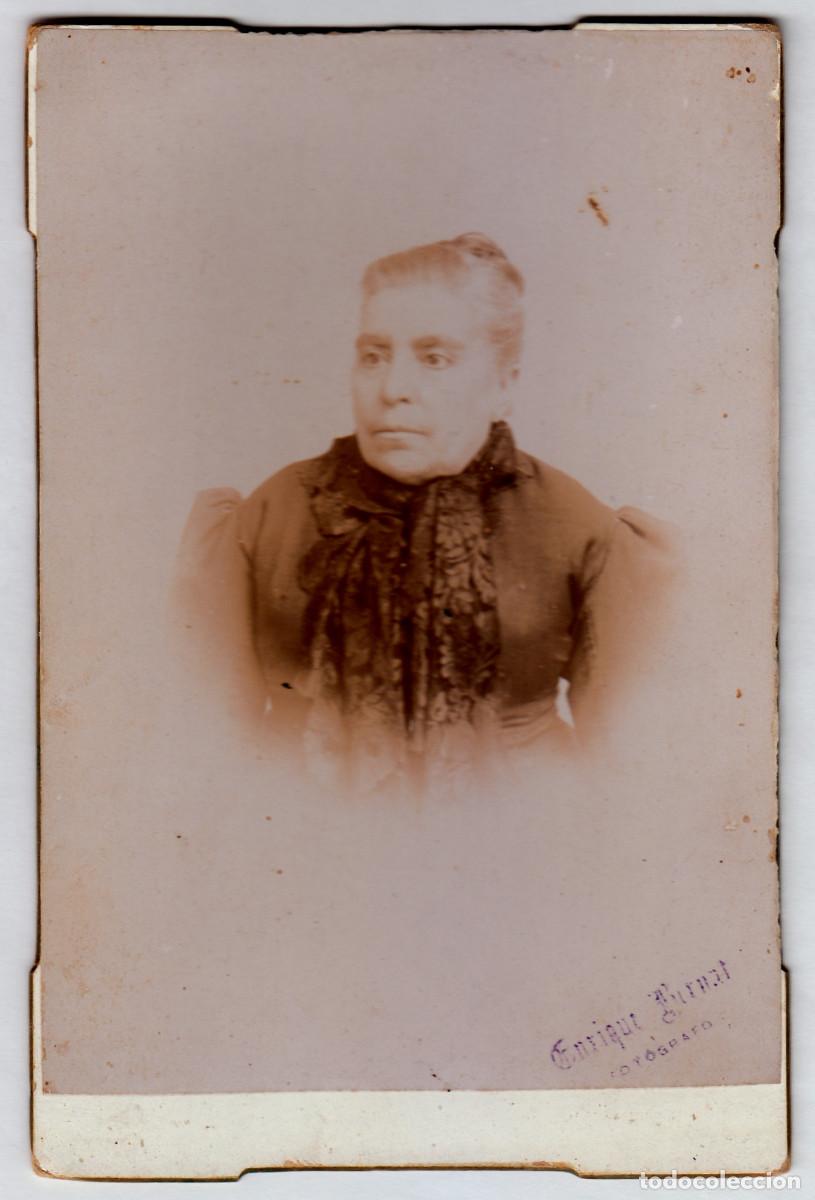 Fotograf&iacute;a antigua: Raro, escaso fot&oacute;grafo Enrique Bernat, Villajoyosa, Alicante. Retrato de dama. S XIX 1860s rc