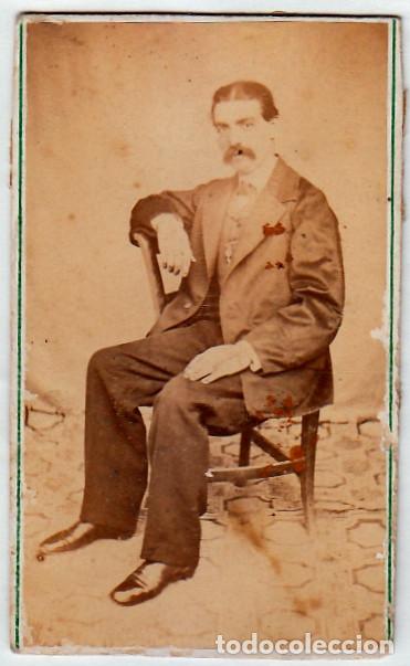 Fotograf&iacute;a antigua: Lote tres Cartas de Visita. CDV Elegantes caballeros. Siglo XIX rc
