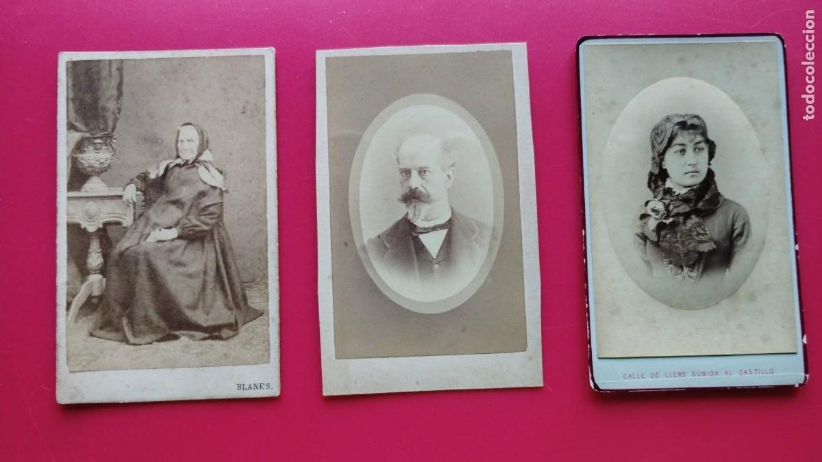 Fotograf&iacute;a antigua: PASCUAL Y JOFRE.-BLANES.-FOTOGRAFIA FRANCO CATALANA.-FIGUERAS.-CARTES DE VISITE.-GERONA.-SIGLO XIX.