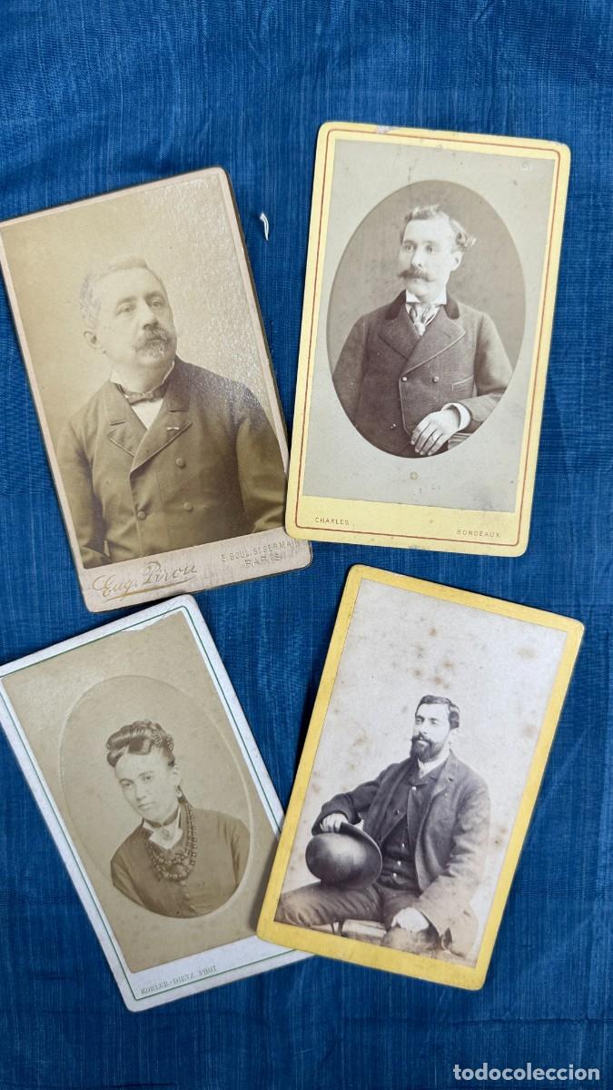 Fotograf&iacute;a antigua: Carte de visite. Lote de 4 fotos antiguas