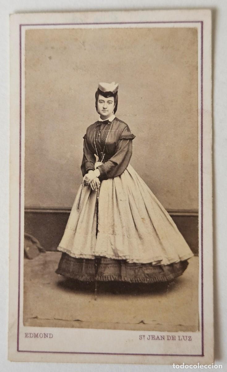 Photographie ancienne: Retrato de mujer. Edmond, San Juan de luz, Francia,