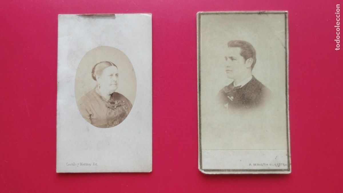 Antique Photography: F. DEL CASTILLO Y MARTINEZ.-PEDRO SEBASTIA VILA.-FOTOGRAFOS.-CARTES DE VISITE.-SEVILLA.-SIGLO XIX.