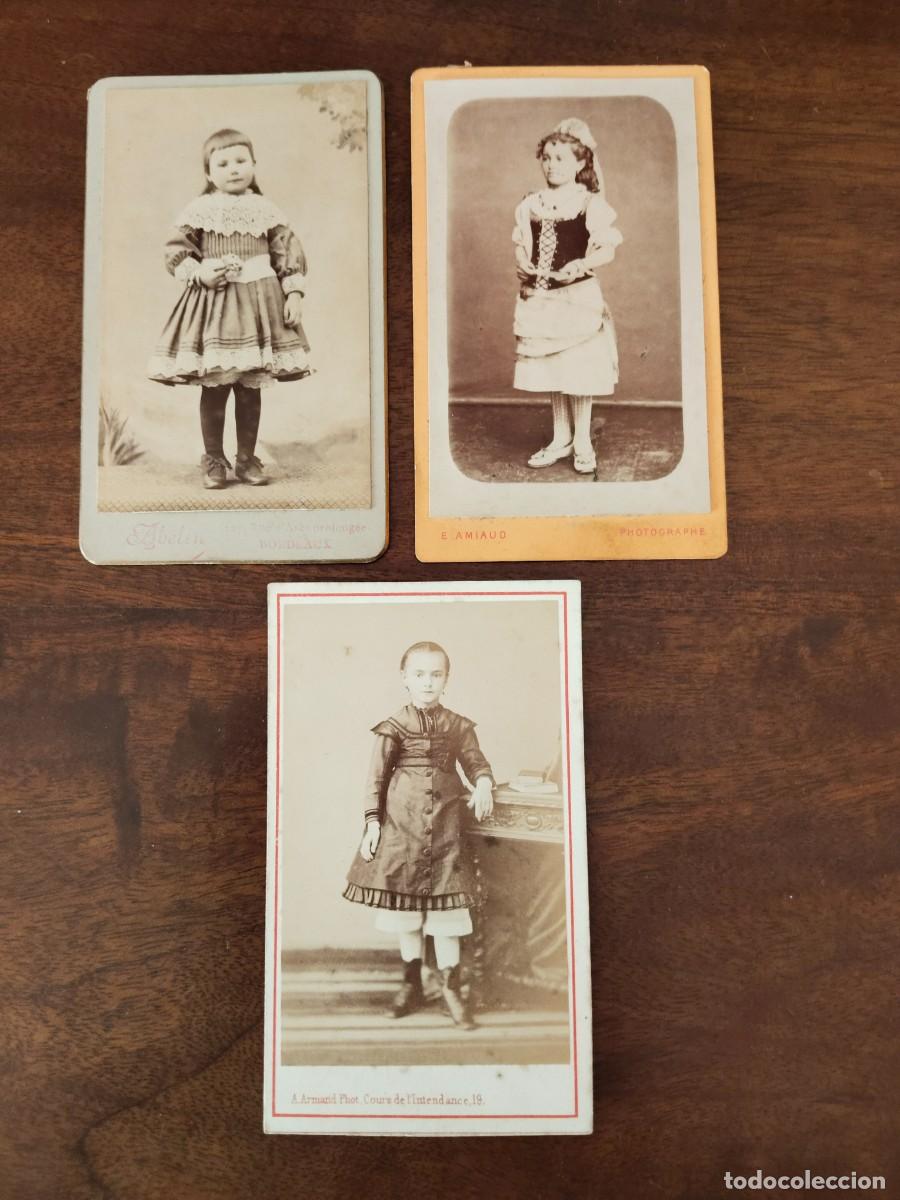 Fotografia antiga: 3 CDV de ni&ntilde;as. Ver fotos.