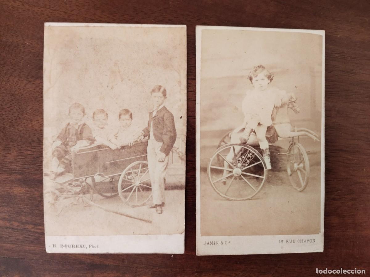 Photographie ancienne: Pareja de CDV de ni&ntilde;os. Ver.