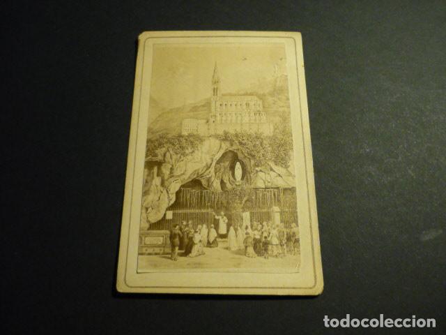 Fotografia antiga: GRUTA DE LOURDES CARTE DE VISITE