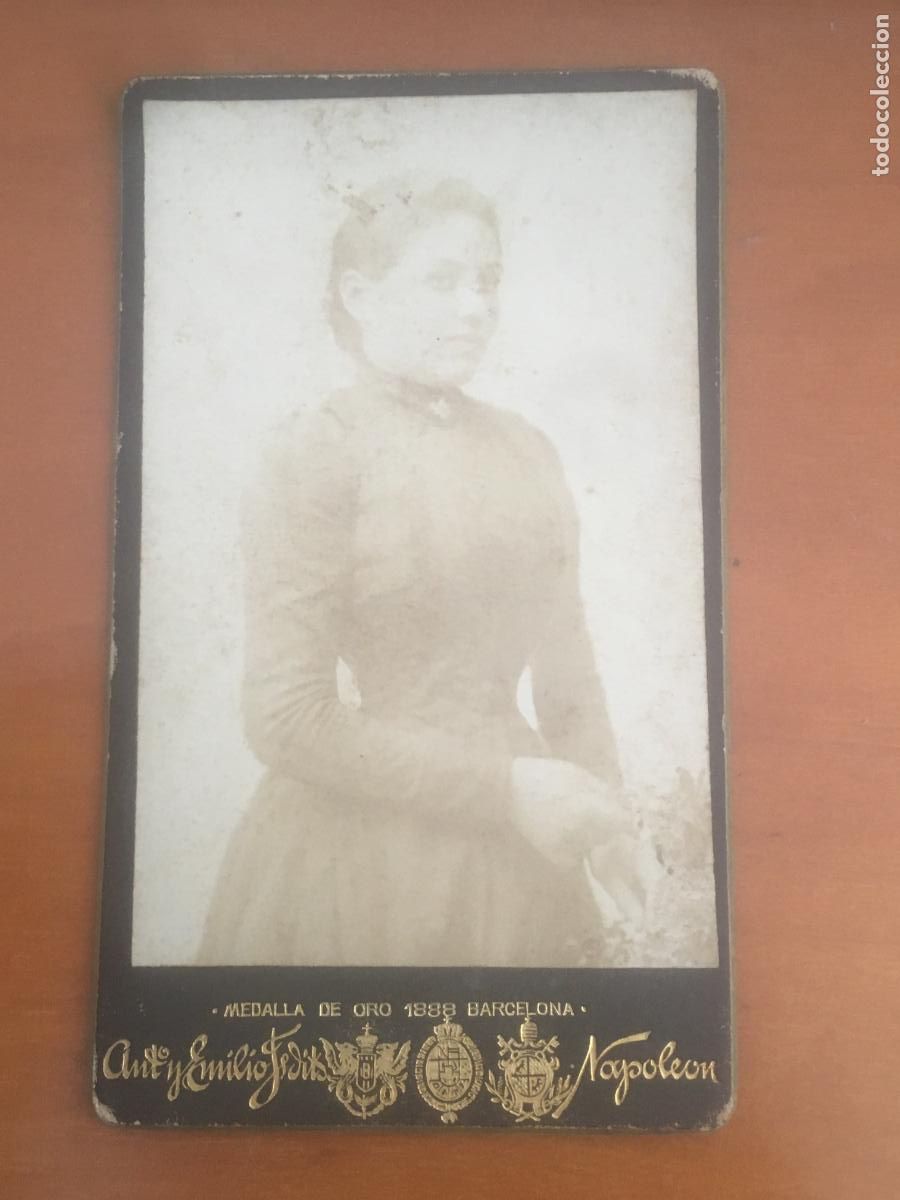 Fotograf&iacute;a antigua: fotografia antigua carta de visita CDV fotografo napoleon barcelona