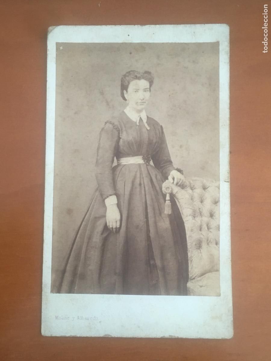 Fotograf&iacute;a antigua: fotografia antigua carta de visita CDV fotografo moline y albareda barcelona