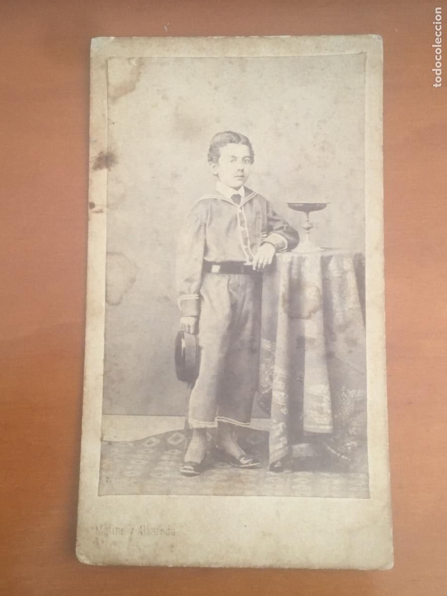 Fotograf&iacute;a antigua: fotografia antigua carta de visita CDV fotografo moline y albareda barcelona