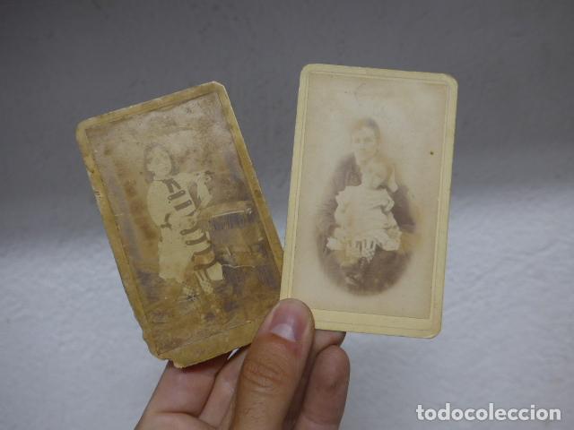 Fotograf&iacute;a antigua: Lote de 2 antiguas fotografias hechas en Santiago de Cuba, mujer y madre y ni&ntilde;a. Originales s.XIX