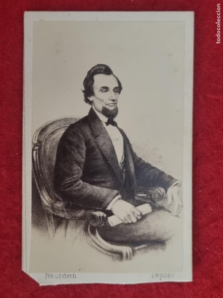 Fotografia antiga: FOTOGRAFIA TARJETA CARTA DE VISITA FOTO NEURDEIN ABRAHAM LINCOLN ORIGINAL TV2820