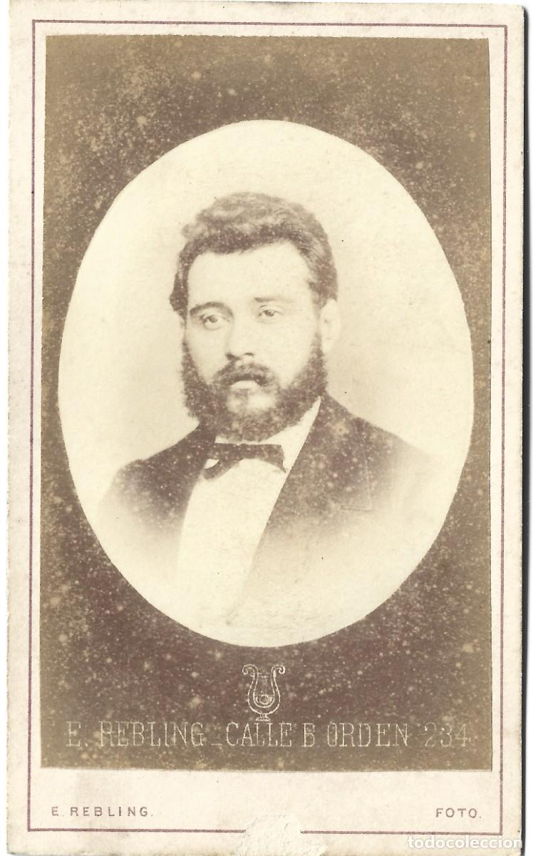 Fotograf&iacute;a antigua: 1867-72 CDV Carte de Visite Argentina fot&oacute;grafo Edmundo Rebling Buenos Aires LEER