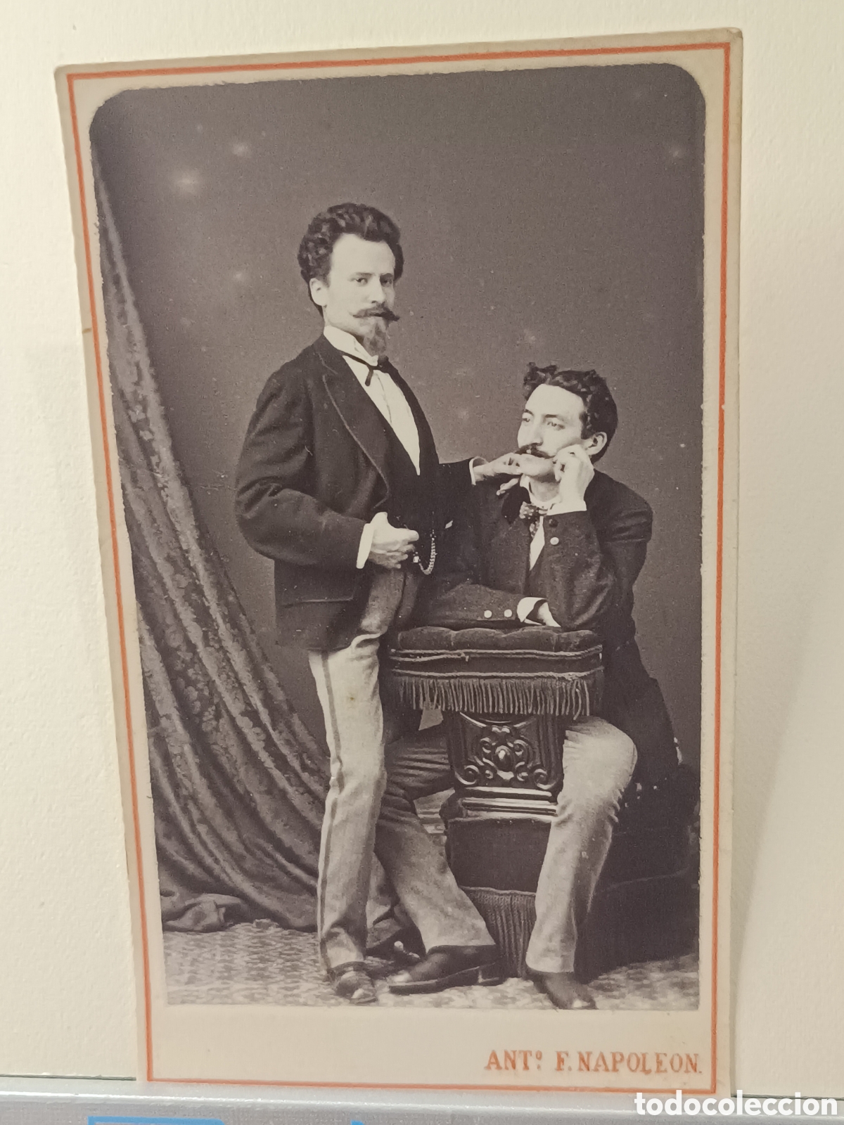 Fotograf&iacute;a antigua: FOTOGRAF&Iacute;A ANTIGUA CDV DOS CABALLEROS- A F. NAPOLE&Oacute;N, BARCELONA- FACIA 1880